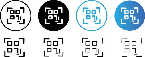 QR code icon. Simple digital scanning qr code. QR code for payment, scanner animation on black background, vector