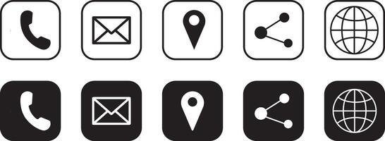 Website set icon. contact information icon. for computer and location website, Communication contact, symbol illustration, vector