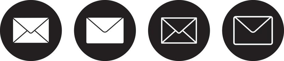 mail icon set vactor. Mail icon for web, with checkmark and email, vactor illustration sign, vector