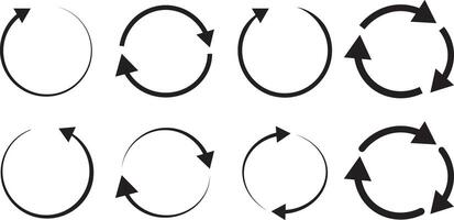 circle arrow icons vactor set. Circular arrow editable stroke outline icon. circular arrow icon. Modern flat simple arrows isolated illustration. vector