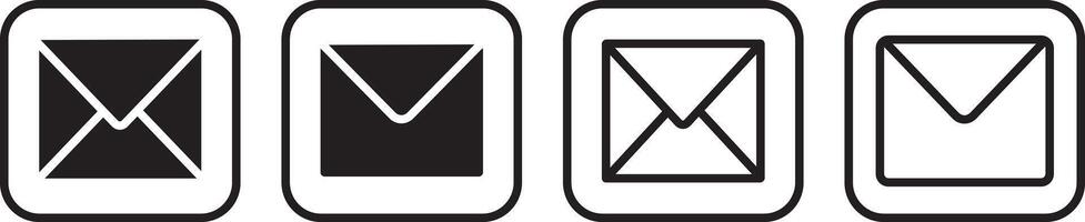 Prset of mail icons set vactor. Mail icon for web, with checkmark and email, vactor illustration sign,int vector