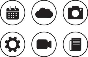 icon set Phone name website. photo, mail, address, fax, camera, cloud, incoming call,user data, appoinment, ,news, route, Website, mail, simple black style symbol, vector