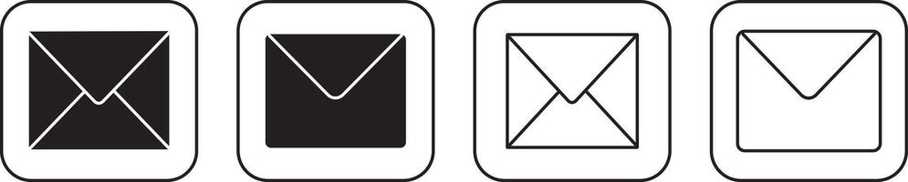 mail icon set. Mail icon for web, with checkmark and email, vactor illustration sign, vector