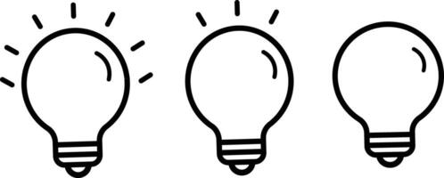 Light bulb sign. management lamp concept. Development, management icon set. isolated in modern outline symbols illustration vector