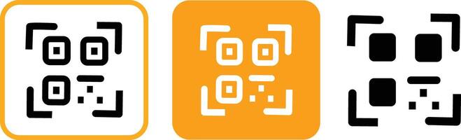 Scan QR code icon vactor set. Scan QR code symbol. QR code for payment, fingerprint identification sign, illustration symbol, vector