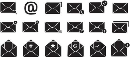 Mail thin line icon set. sent mail, new mail, inbox, email . Mail icon for illustration, Flat design sign icon set for web, vactor, vector