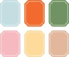 six different colored frames with different shapes vector