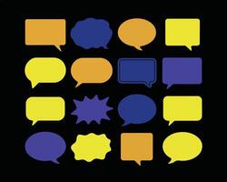 a set of speech bubbles on a black background vector