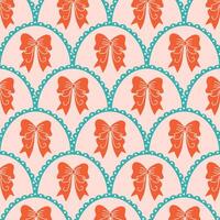 Retro - bows, seamless background with ribbons and bows. vector