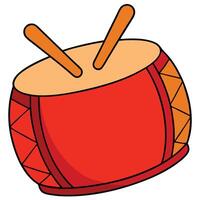 A drum with two sticks on top of it vector