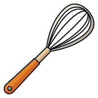A whisk with a handle on a white background solid flat vector