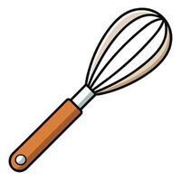 A whisk with a handle on a solid flat vector