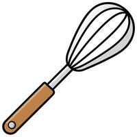 whisk with a handle on a white solid flat vector