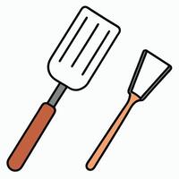 Two spatulas and a spatula with a handle vector