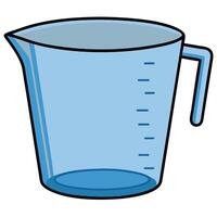A measuring cup with a handle on a white background vector