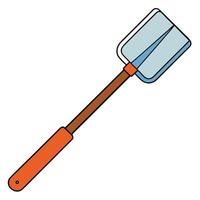 A wooden spatula with a handle on a white background vector