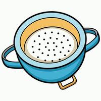 A blue pot with a lid and a handle vector
