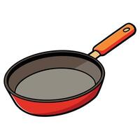 A frying pan with a handle on a white background vector