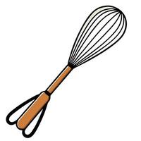 A whisk with a handle on a white vector