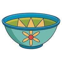 A bowl with a flower design on it vector