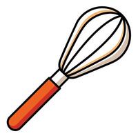 A whisk with a handle solid flat on a flat white background vector