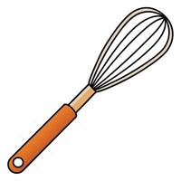 A whisk with a handle on flat white background vector