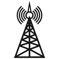 Communication Tower Wireless Technology Icon, Signal Transmission, Cellular Network Infrastructure vector