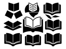 Collection of Open Book Icons Diverse Illustrations for Design Projects vector