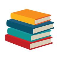 Stack of Colorful Books A Vibrant Collection for Reading and Learning vector
