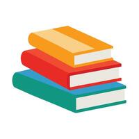 Stack of Colorful Books Education, Reading, and Knowledge vector