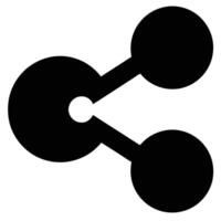 Share Icon Simple Black Network Connection Symbol for Websites and Apps vector