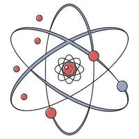 Simplified Atomic Structure Electrons Orbiting Nucleus Illustration vector