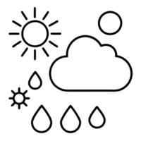 Sunny weather with rain clouds A depiction of partly sunny conditions vector