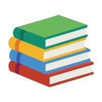 Stack of Colorful Books Education, Reading, and Knowledge book vector