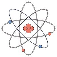 Simplified Atomic Structure Illustration of an Atom's Nucleus and Electron Orbits vector