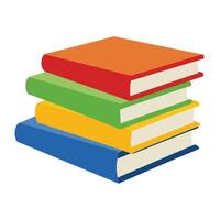 Stack of Colorful Books A Vibrant Illustration of Knowledge and Learning design vector