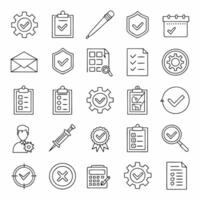 Collection of Check Mark Icons for Project Management and Quality Assurance vector