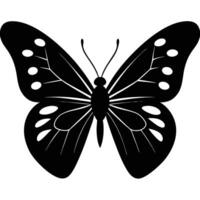 Elegant black and white illustration of a beautiful butterfly on a clean white background vector