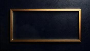 Gold frame on dark background photo