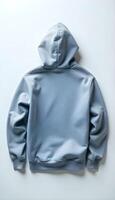 A blue hoodie with a hood on top photo
