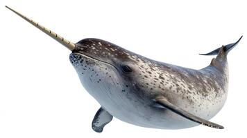 A narwhal with a horn on its head photo