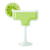 Enjoy a Refreshing Margarita topped with a Lime Slice and a delightful Salt Rim for flavor vector