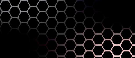 Hexagonal patterns create a visually striking geometric design on a dark background. vector