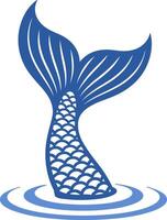 Mermaid Tail Emerging from Water vector