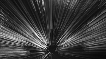 Abstract background of bright rays of light, technology lines in motion on black background. connection concept, big data, futuristic background. Visualization of big data particle flow or network video