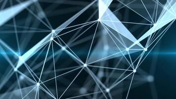 Digital futuristic background with interweaving lines, dots and triangles, digital technology, big data, high-speed connection visualization. Seamless loop abstract background sci-fi theme. video