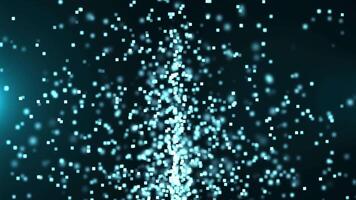 Abstract technology background with flying geometric shapes of squares. Big data visualization. Seamless loop video