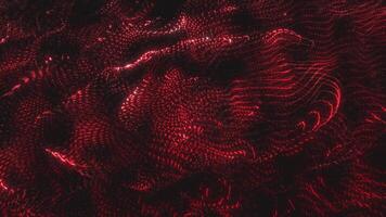 Abstract background with wavy particles, digital red waves. High-speed connections and big data. video