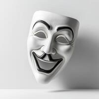 Classic Comedy Mask on White Background photo