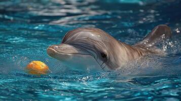 Playful Dolphin with Ball photo